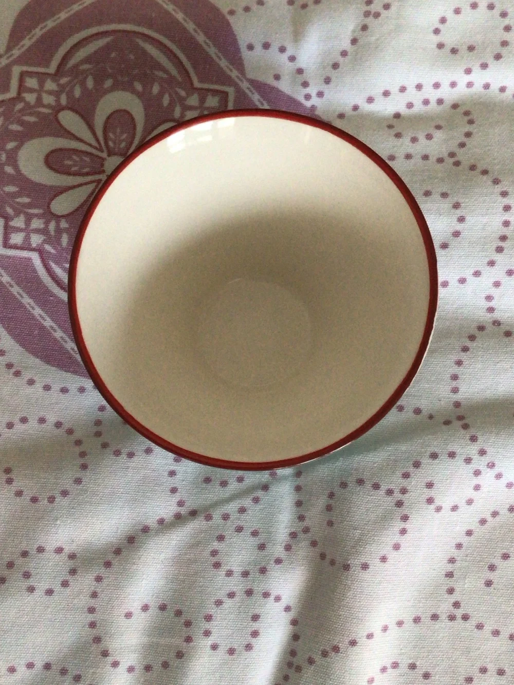 Ceramic Decorative Cat Bowl in Teal with Red Base